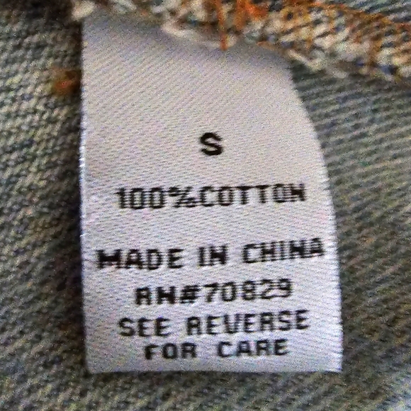 Rue 21 Unisex Small Destressed Color Block Black & Blue 100% Cotton Demin Jacket - Picture 3 of 13